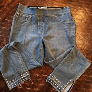 Nygard Luxe Denim Women’s Size M/M (10/12) Ankle 360/4 Way Stretch Jeans Pearls